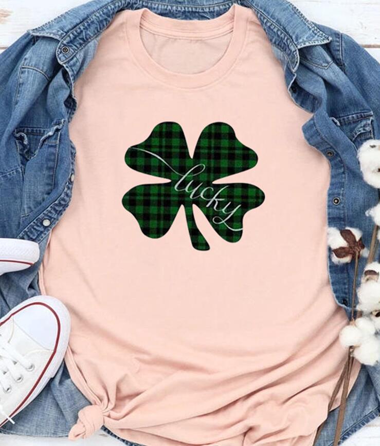 St Patrick's day T-shirt Green Plaid stripe